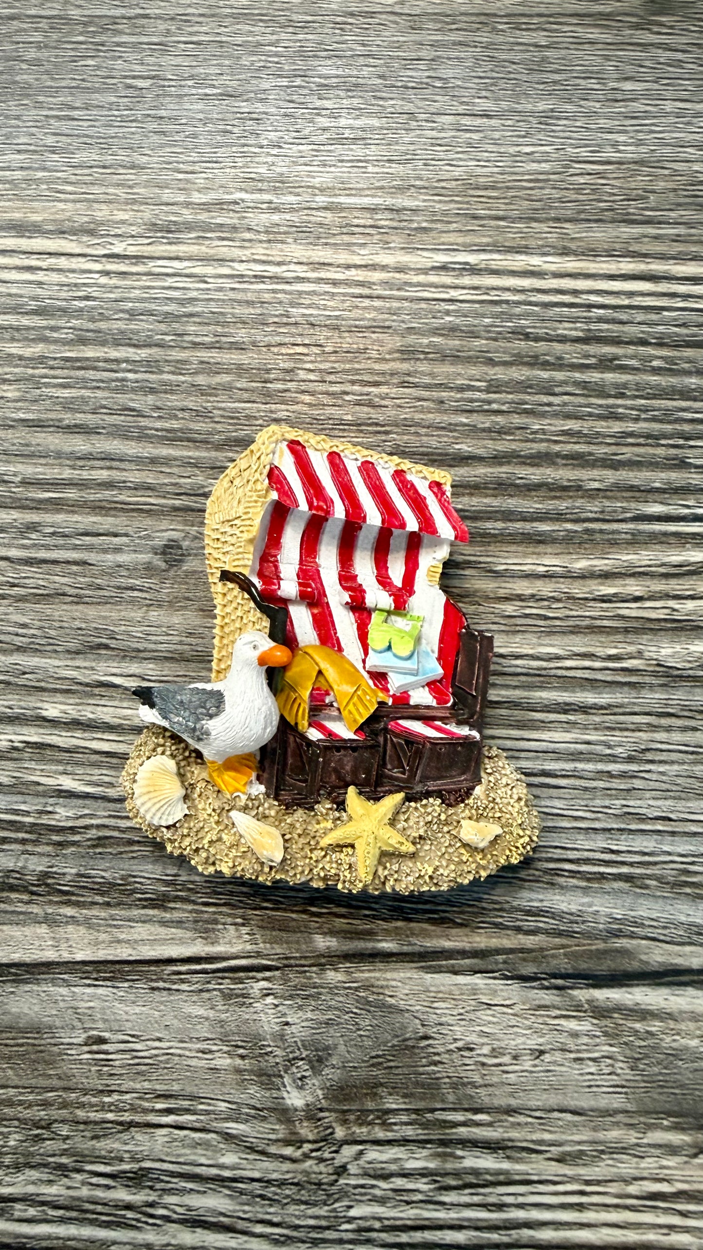 Magnet Strandkorb mit Möwe